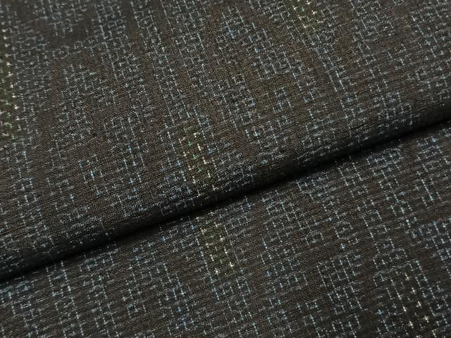 平和屋着物●結城紬　80亀甲　幾何学文様　正絹　逸品　AABI9223fy