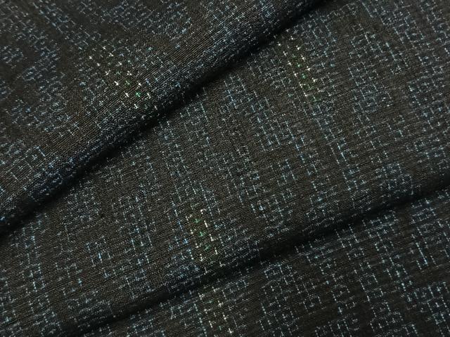 平和屋着物●結城紬　80亀甲　幾何学文様　正絹　逸品　AABI9223fy