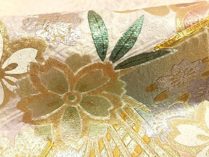 平和屋着物●豪華振袖　駒刺繍　絞り　扇面花文　暈し染め　金銀彩　やまと誂製　正絹　逸品　AABI9225fy