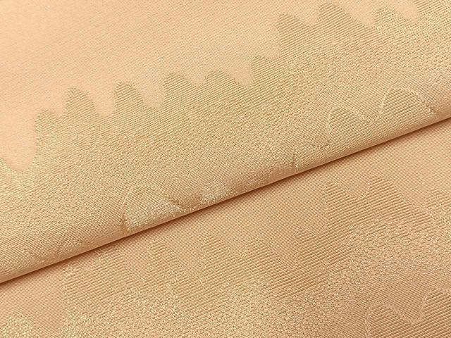 平和屋着物●上質な色無地　幾何学地紋　薄香色　金通し地　正絹　逸品　AABI9226fy