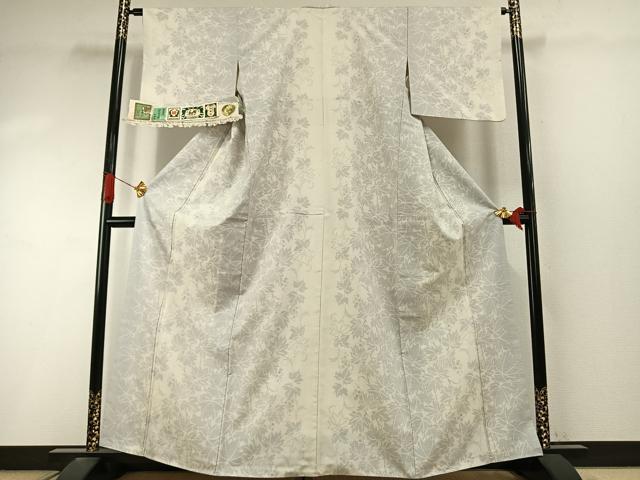 平和屋着物●結城紬　奥順　はたおり娘　100亀甲　唐草文　証紙付き　正絹　逸品　AABI9227fy
