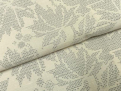 平和屋着物●結城紬　奥順　はたおり娘　100亀甲　唐草文　証紙付き　正絹　逸品　AABI9227fy