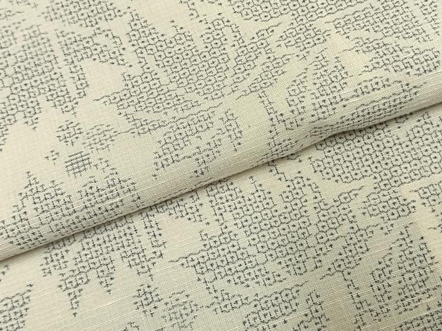 平和屋着物●結城紬　奥順　はたおり娘　100亀甲　唐草文　証紙付き　正絹　逸品　AABI9227fy