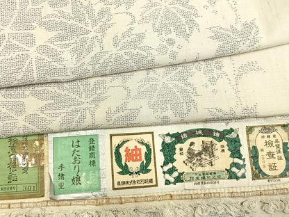 平和屋着物●結城紬　奥順　はたおり娘　100亀甲　唐草文　証紙付き　正絹　逸品　AABI9227fy