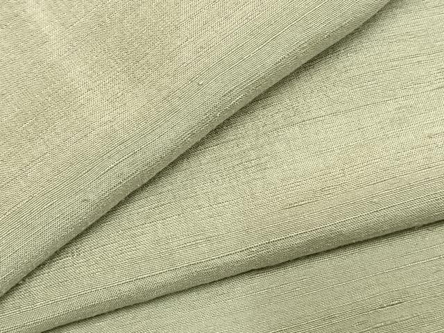 平和屋着物●上質な紬　色無地　裏葉柳色　ロング丈　正絹　逸品　AABI9228fy