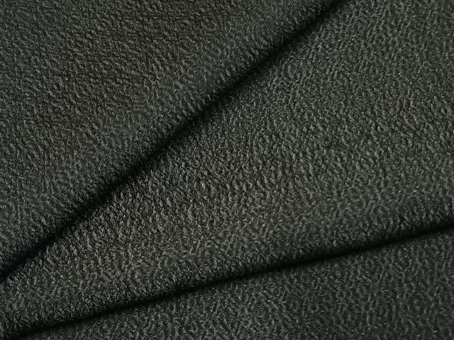 平和屋着物●上質な色無地　幾何学地紋　黒地　正絹　逸品　AABI9230fy