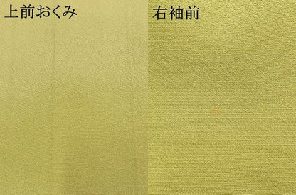 平和屋着物●上質な色無地　枯草色　正絹　逸品　AABI9232fy