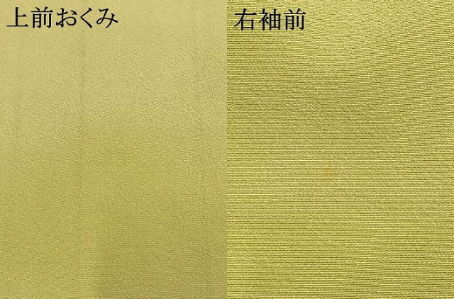 平和屋着物●上質な色無地　枯草色　正絹　逸品　AABI9232fy