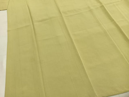 平和屋着物●上質な色無地　枯草色　正絹　逸品　AABI9232fy