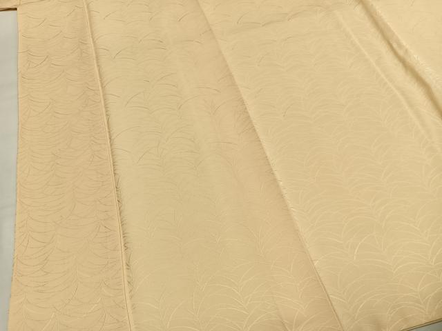 平和屋着物●上質な色無地　芝地紋　蜂蜜色　正絹　逸品　未使用　AABI9233fy