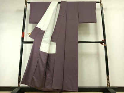 平和屋着物●本草木染作家　瑞寶　色無地　葡萄鼠色　正絹　逸品　AABI9235fy