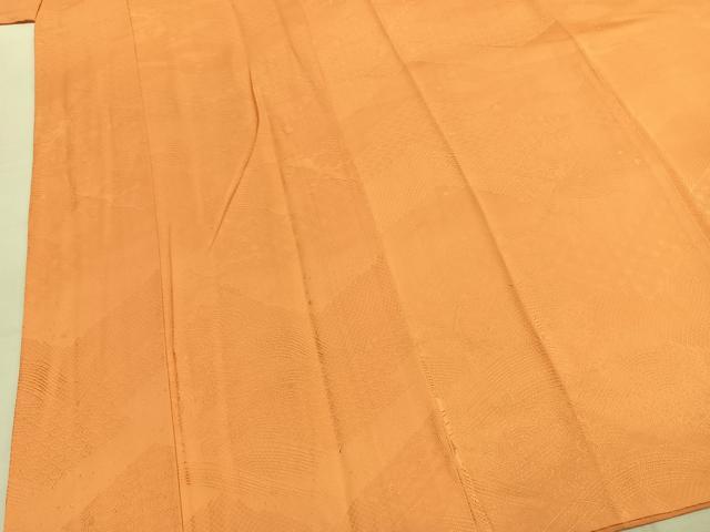 平和屋着物●上質な色無地　立波地紋　小麦色　正絹　逸品　AABI9236fy