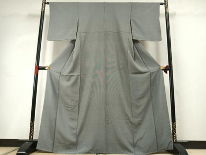 平和屋着物●江戸小紋　万筋　黒色×灰色　正絹　逸品　未使用　AABI9238fy