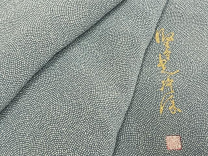 平和屋着物●伝統工芸師　服部光擴　江戸小紋　鮫小紋柄　正絹　逸品　AABI9239fy
