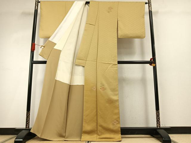 平和屋着物●訪問着　刺繍　菱文　暈し染め　金彩　正絹　逸品　AABI9240fy
