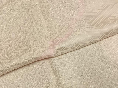 平和屋着物●振袖用長襦袢　袷　絞り　草花地紋　暈し染め　正絹　逸品　AABI9246fy