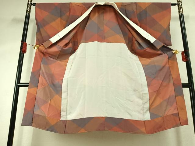 平和屋着物●長襦袢　無双仕立て　切嵌文　正絹　逸品　未使用　AABI9247fy