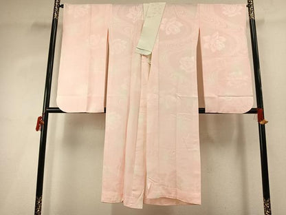 平和屋着物●小振袖用長襦袢　無双仕立て　流水花地紋　暈し染め　半衿刺繍　正絹　逸品　AABI9248fy