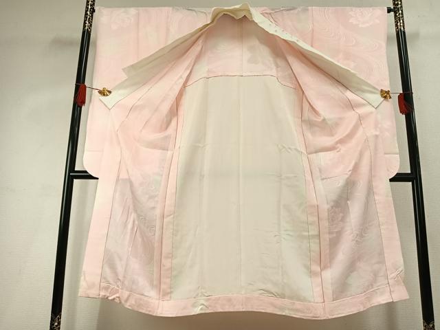 平和屋着物●小振袖用長襦袢　無双仕立て　流水花地紋　暈し染め　半衿刺繍　正絹　逸品　AABI9248fy