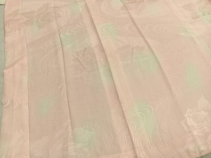 平和屋着物●小振袖用長襦袢　無双仕立て　流水花地紋　暈し染め　半衿刺繍　正絹　逸品　AABI9248fy