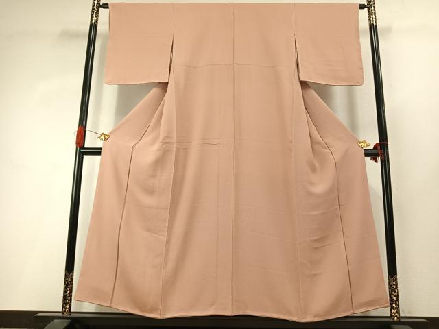 平和屋着物●上質な色無地　赤白橡色　正絹　逸品　未使用　AABI9249fy