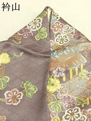 平和屋着物●上質な小紋　風景花唐草文　金彩　正絹　逸品　AABI9253fy
