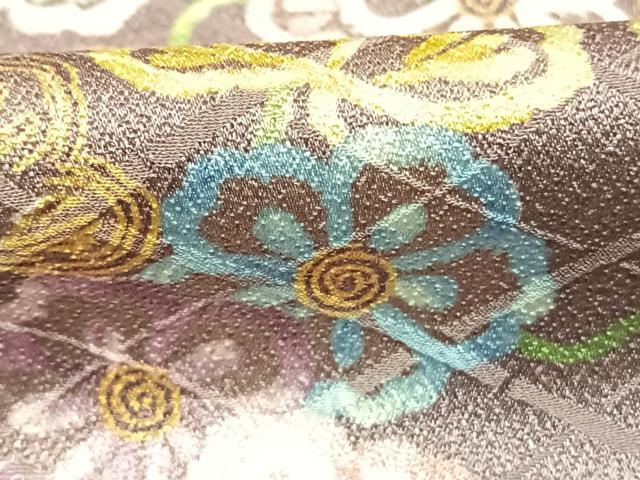 平和屋着物●上質な小紋　風景花唐草文　金彩　正絹　逸品　AABI9253fy