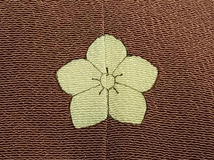 平和屋着物●上質な色無地　櫨色　正絹　逸品　AABI9254fy
