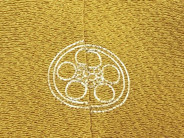 平和屋着物●上質な色無地　櫨染色　正絹　逸品　AABI9255fy