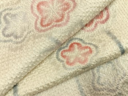 平和屋着物●上質な小紋　総絞り　枝花文　正絹　逸品　AABI9256fy