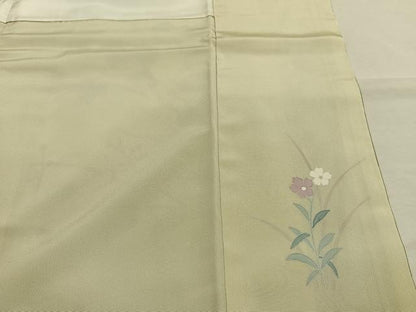 平和屋着物●訪問着　友禅　作家物　枝花文　暈し染め　三越扱い　正絹　逸品　AABI9258fy