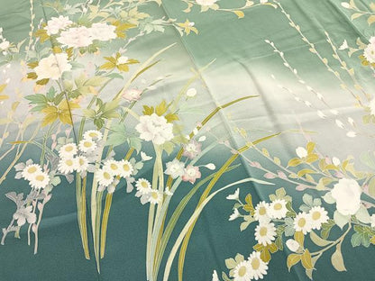 平和屋着物●訪問着　友禅　草花文　暈し染め　正絹　逸品　AABI9259fy