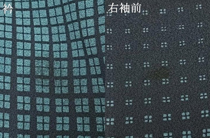 平和屋着物●上質な小紋　市松文様　正絹　逸品　AABI9264fy