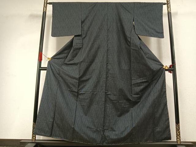 平和屋着物●本場大島紬　一元7マルキ　幾何学文様　正絹　逸品　未使用　AABI9265fy