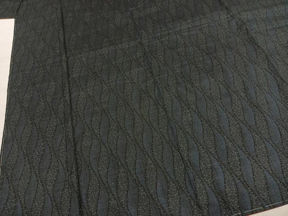 平和屋着物●本場大島紬　一元7マルキ　幾何学文様　正絹　逸品　未使用　AABI9265fy