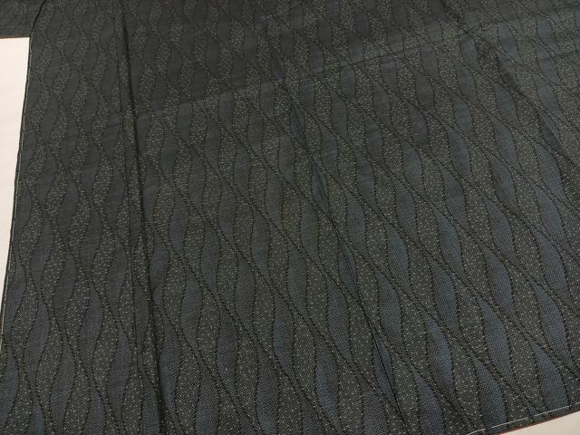 平和屋着物●本場大島紬　一元7マルキ　幾何学文様　正絹　逸品　未使用　AABI9265fy