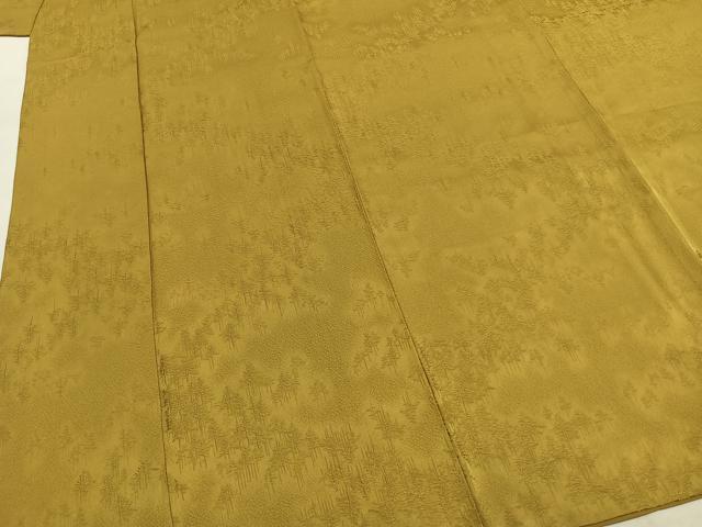平和屋着物●上質な色無地　樹林地紋　芥子色　正絹　逸品　AABI9268fy
