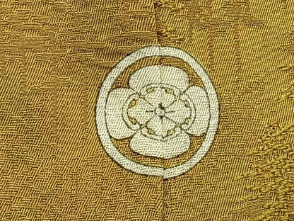 平和屋着物●上質な色無地　樹林地紋　芥子色　正絹　逸品　AABI9268fy
