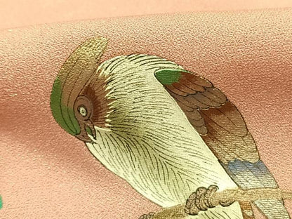平和屋着物●豪華振袖　花鳥文　暈し染め　金通し地　正絹　逸品　AABI9270fy