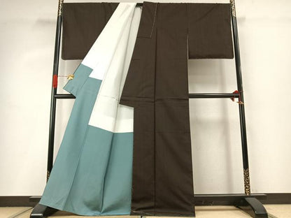 平和屋着物●本場縞大島紬　縞　正絹　逸品　未使用　AABI9274fy