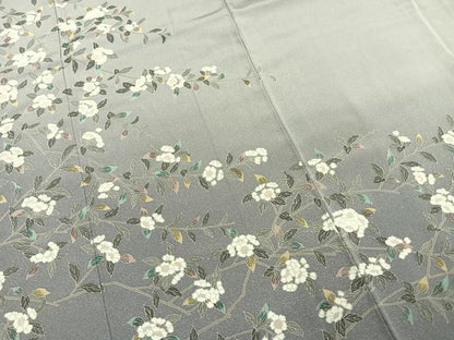 平和屋着物●訪問着　友禅　枝花文　暈し染め　正絹　逸品　AABI9275fy