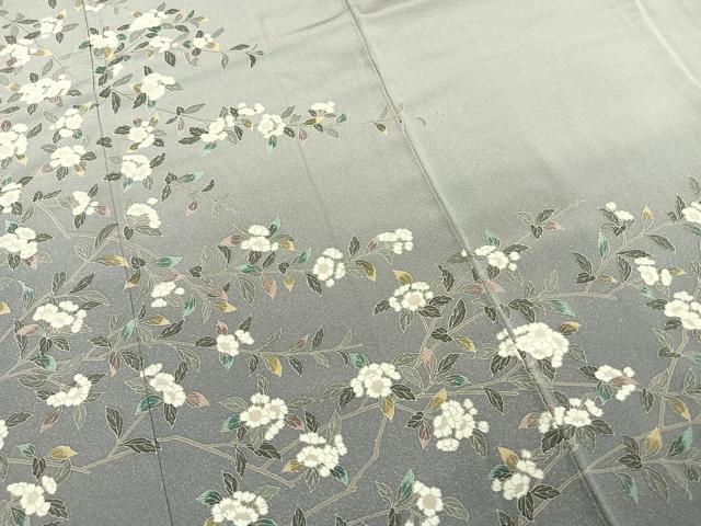 平和屋着物●訪問着　友禅　枝花文　暈し染め　正絹　逸品　AABI9275fy