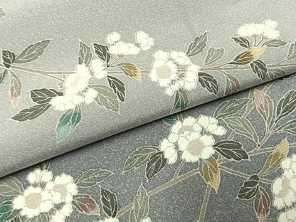 平和屋着物●訪問着　友禅　枝花文　暈し染め　正絹　逸品　AABI9275fy