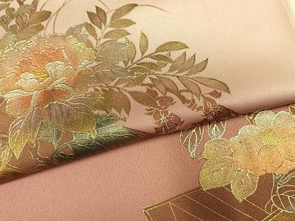 平和屋着物●金彩友禅　卓越技能者・名工・和田光正　訪問着　草花文　暈し染め　金銀彩　正絹　逸品　AABI9277fy