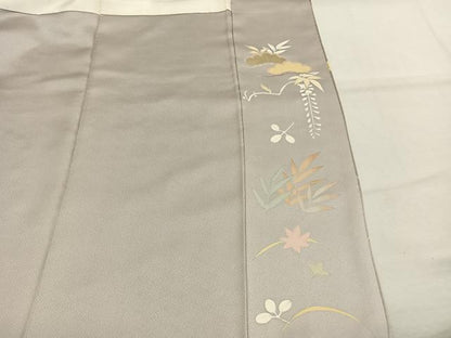 平和屋着物●訪問着　作家物　扇面花文　暈し染め　金彩　正絹　逸品　AABI9281fy