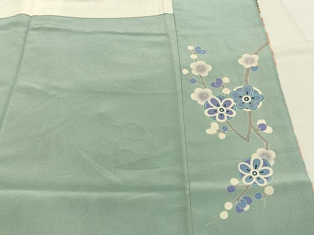 平和屋着物●訪問着　駒刺繍　草花文　金彩　正絹　逸品　AABI9282fy