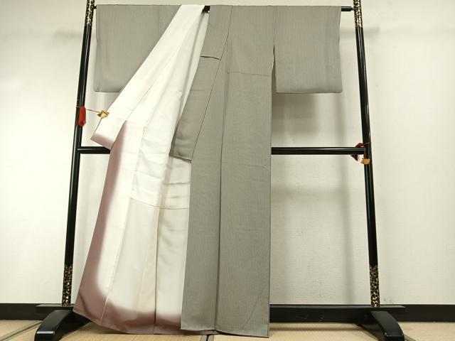 平和屋着物●上質な小紋　縞　正絹　逸品　AABI9289fy