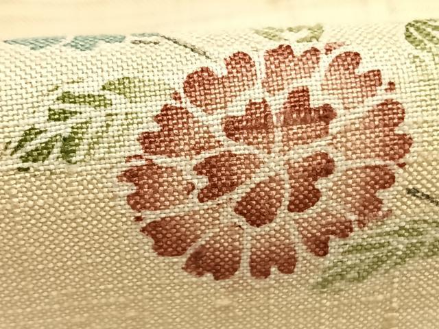 平和屋着物●訪問着　紬地　手描き　刺繍　松竹　風景花文　正絹　逸品　AABI9294fy