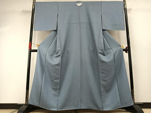 平和屋着物●上質な色無地　紋意匠　秘色色　正絹　逸品　未使用　AABI9297fy