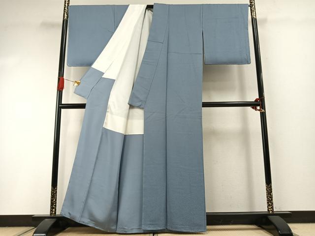 平和屋着物●上質な色無地　紋意匠　秘色色　正絹　逸品　未使用　AABI9297fy